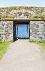 Entrance to Suomenlinna fortress in Helsinki, Finland