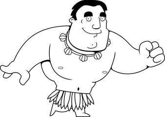 Cartoon Islander Walking