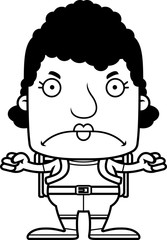 Cartoon Angry Hiker Woman
