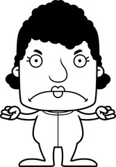 Cartoon Angry Woman In Pajamas