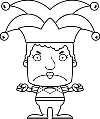 Cartoon Angry Jester Woman