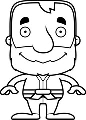 Cartoon Smiling Karate Man