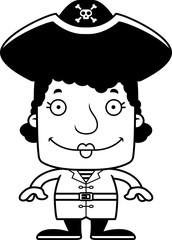 Cartoon Smiling Pirate Woman