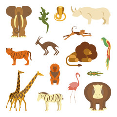Set of African animals