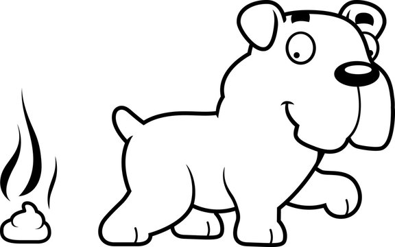 Cartoon Bulldog Poop