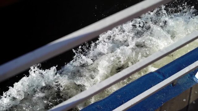 Sailing on a ship by the river