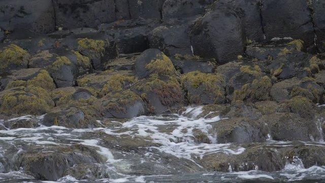 Water Splashing On Basalt Stones, Giant Causeway, Northern Ireland - 200fps Real Slowmo - Native Version