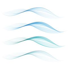 Abstract blue wave on a transparent background