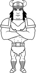 Cartoon Barbarian Arms Crossed