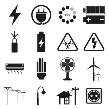 vector of electric icons 