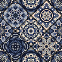 Seamless pattern. Vintage decorative elements. Hand drawn background. Islam, Arabic, Indian, ottoman motifs. Perfect for printing on fabric or paper. - 170151227