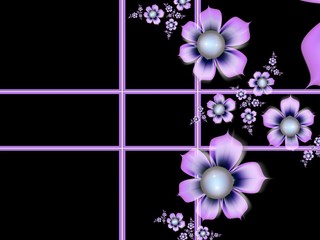 Dark fractal flower, digital artwork for creative graphic design. Template for printing text.