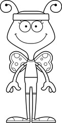 Cartoon Smiling Fitness Butterfly