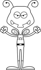 Cartoon Angry Superhero Fly