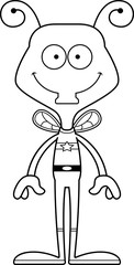 Cartoon Smiling Superhero Fly