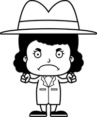 Cartoon Angry Detective Girl