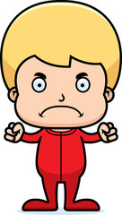 Cartoon Angry Boy In Pajamas