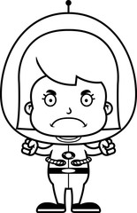 Cartoon Angry Spaceman Girl