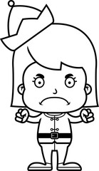 Cartoon Angry Xmas Elf Girl