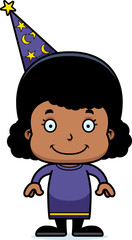 Cartoon Smiling Wizard Girl