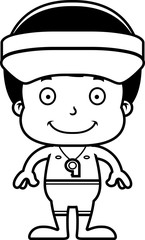 Cartoon Smiling Lifeguard Boy