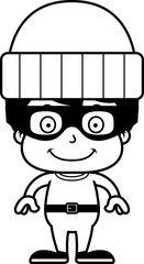 Cartoon Smiling Thief Boy