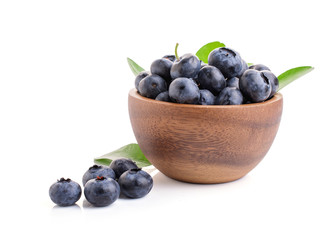 Blueberries in bowl isolated