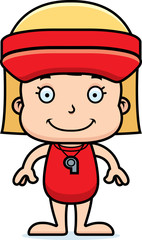 Cartoon Smiling Lifeguard Girl