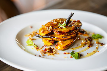 Fried bananas dessert