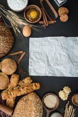Group of different types of bread