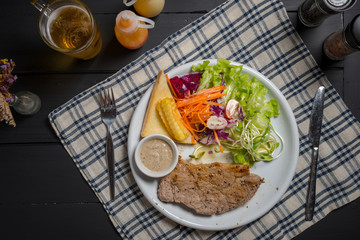 steak on wood