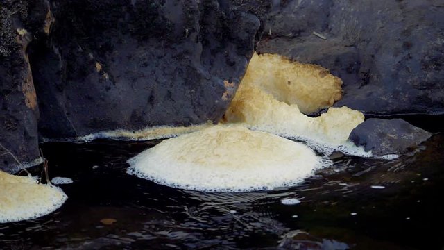 Foam Swirl In A River, Closeup - Graded Version, Real 200fps SlowMo