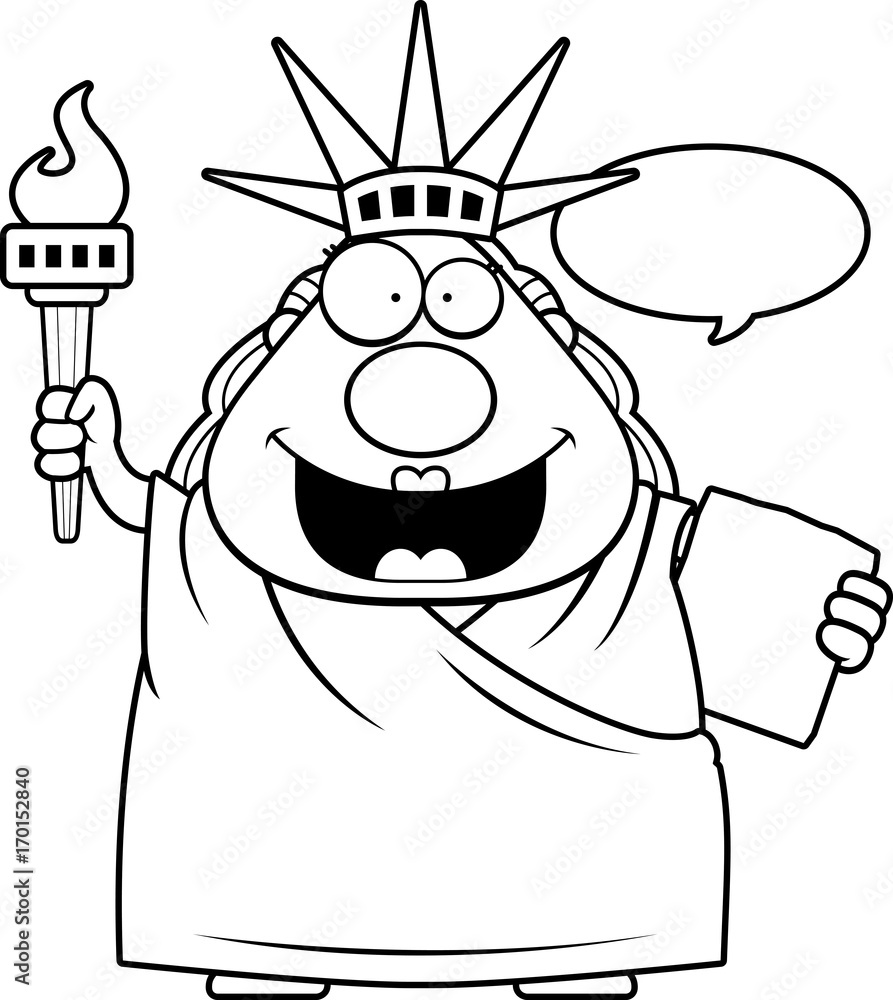 Canvas Prints cartoon statue of liberty talking