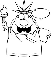 Cartoon Statue of Liberty Talking