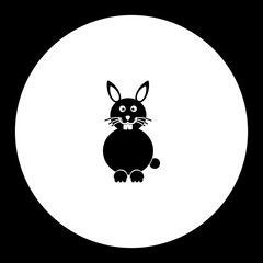 one little bunny simple silhouette black icon eps10