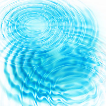 Abstract blue circular water ripples