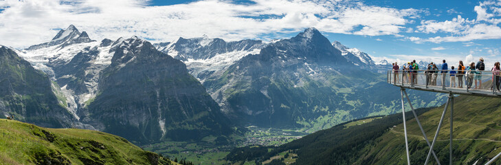 Bernese Alps from viewing platform in Grindelwald First