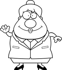 Business Woman Waving