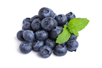 Blueberries with leaves