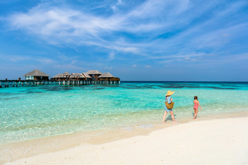Mother and daughter at beach
