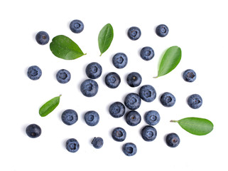Blueberries with leaves