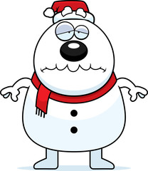 Sad Cartoon Snowman Santa