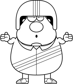 cartoon racer wearing helmet looking confused clip art preview