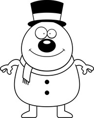 Smiling Cartoon Snowman