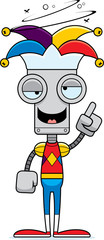 Cartoon Drunk Jester Robot