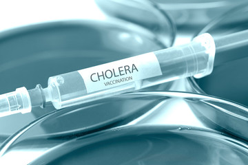 cholera vaccination blue colored theme