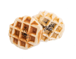 Round waffles isolated
