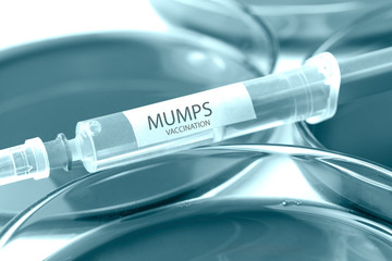 mumps vaccination blue colored theme