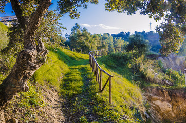 Countryside landscape in mountainous area north of sicily near cefalu town