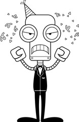 Cartoon Angry Party Robot